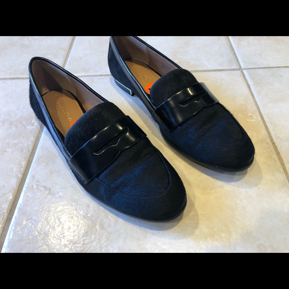 Calvin Klein calf hair penny loafer sz 7